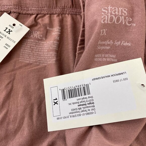 Stars Above Womens Mauve Pink Long Sleeve Top and Pants Pajama Set 1X 2X or 3X - Picture 7 of 11